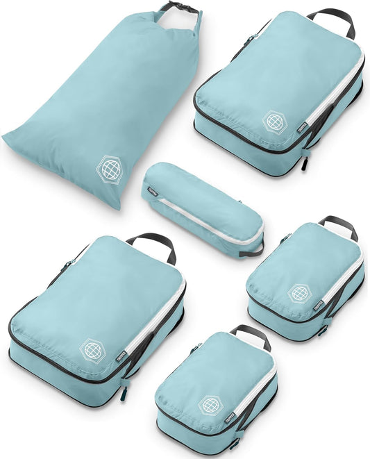 Compression Packing Cubes Set for Travel - Lightweight, Durable Clothes Organizer for Carry-On Luggage and Suitcases by
